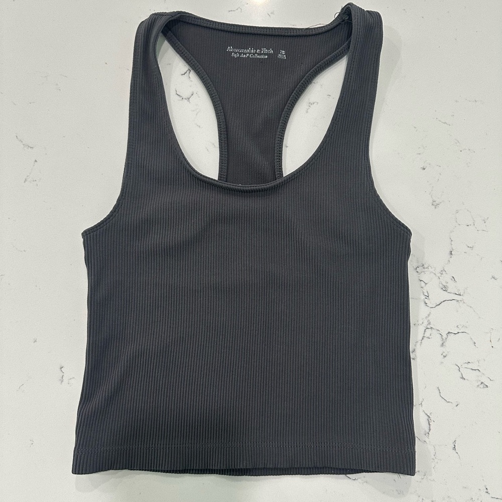 Abercrombie charcoal grey racer back tank
